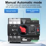 TOMZN TOQ7 Mini Automatic Transfer Switch (ATS) | Dual Power Auto Changeover Switch | PC Class | DIN Rail - Image 3